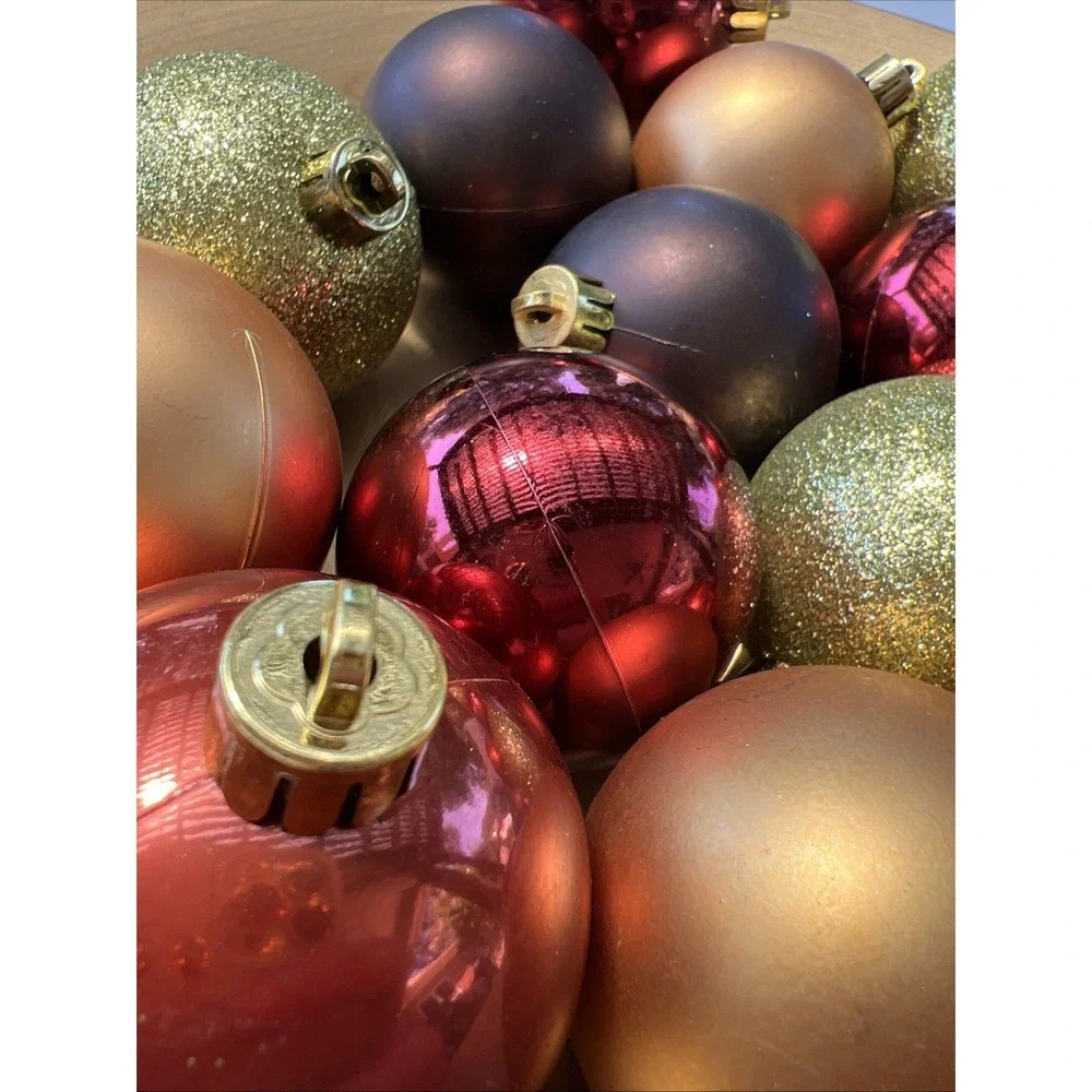 15 Thanksgiving Harvest Orange Brown Green Ball Hanging Ornament Fall Decor 2.5